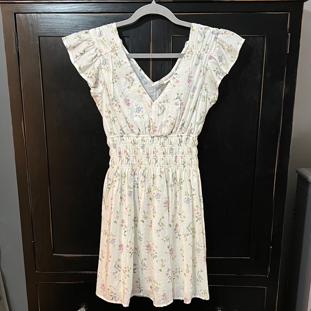 Floral Ruffle Sleeve Dress